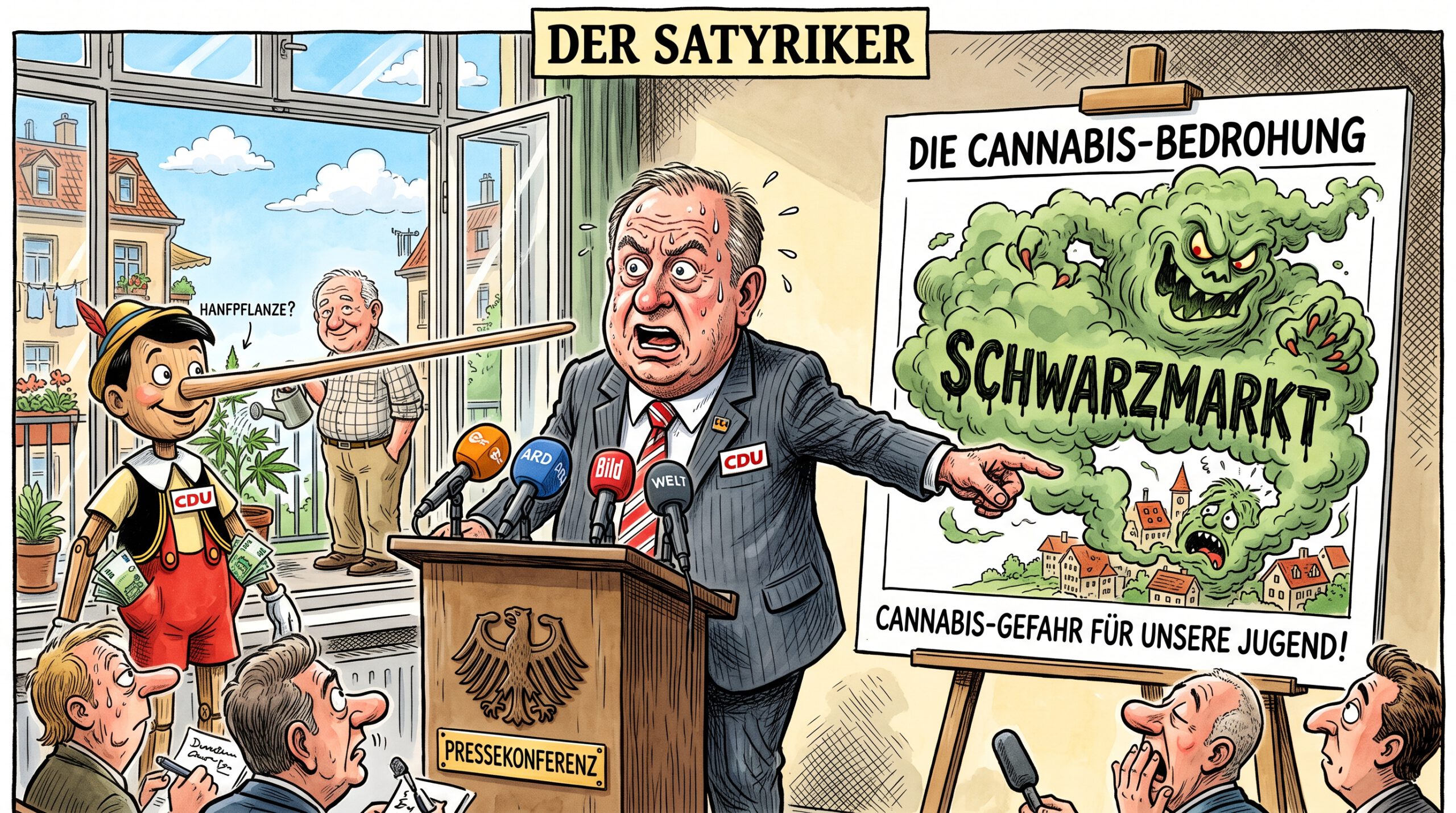Illustration: Dobrindt und der Cannabis-Schwarzmarkt