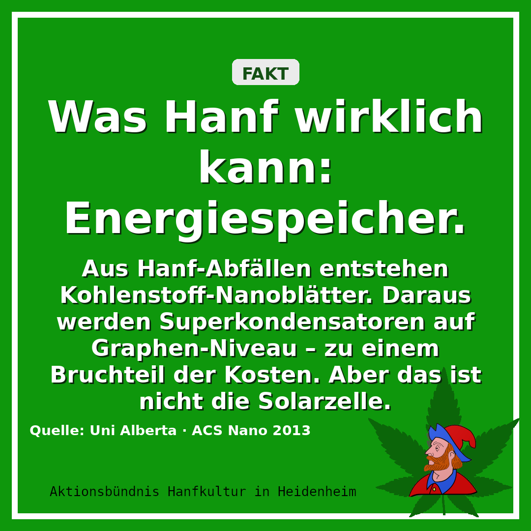Was Hanf wirklich kann: Energiespeicher.
