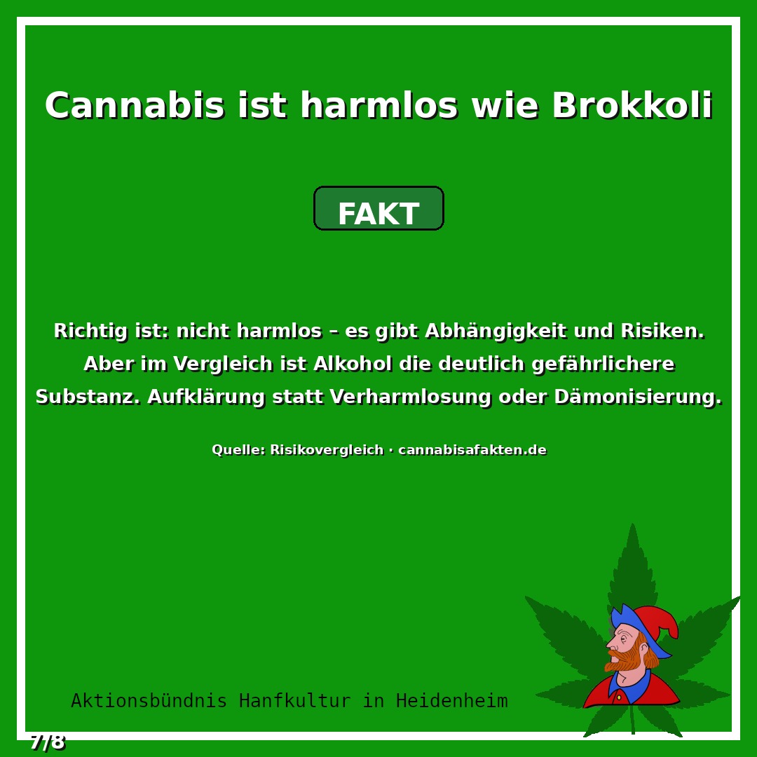 Es gibt Abhängigkeit und Risiken. Aber im Vergleich ist Alko