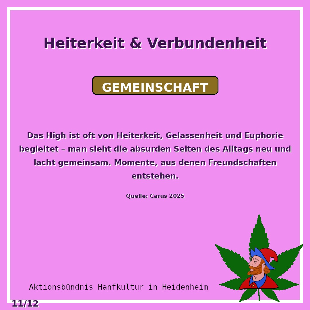 Das High ist oft von Heiterkeit und Gelassenheit begleitet —