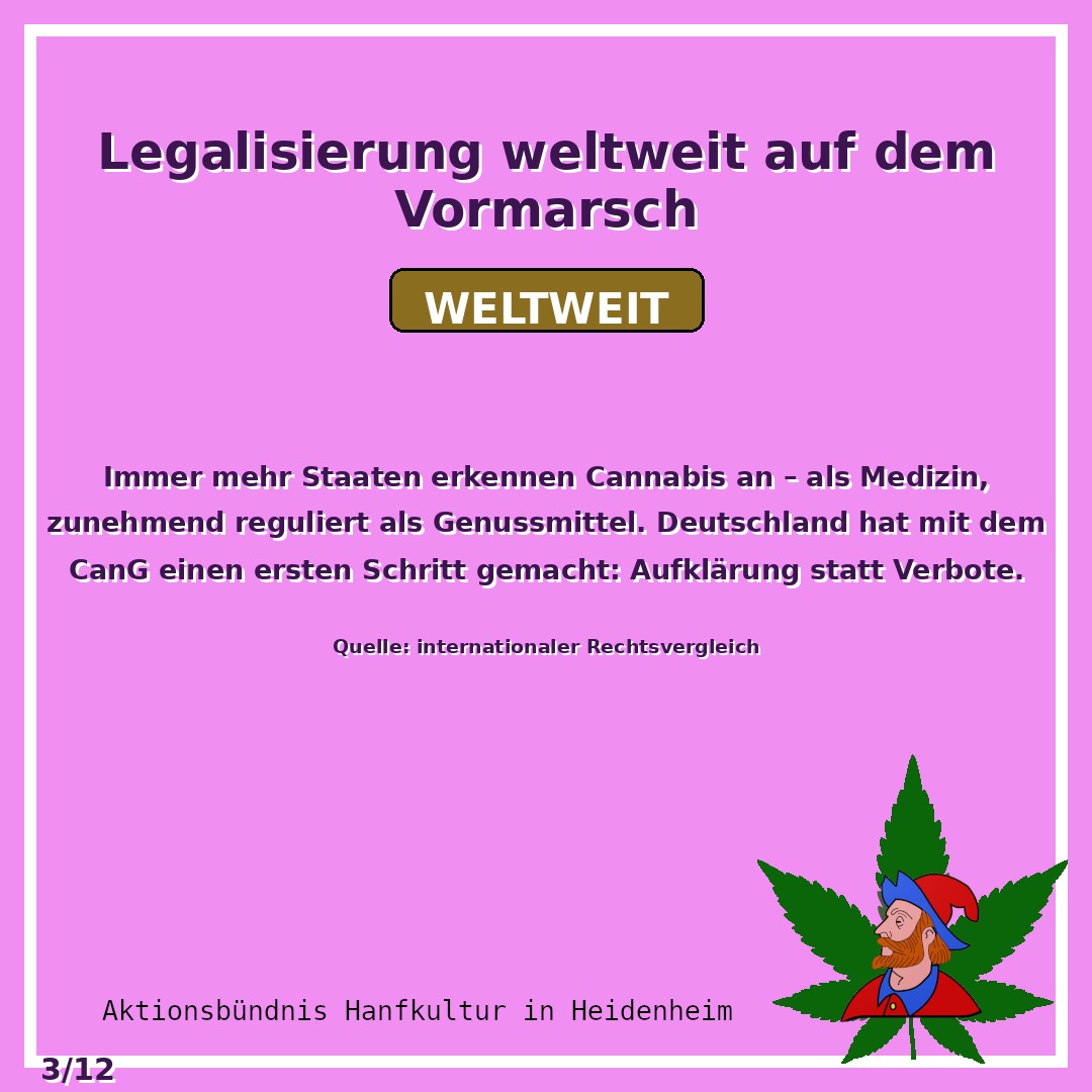 Immer mehr Staaten erkennen Cannabis an — als Medizin, zuneh