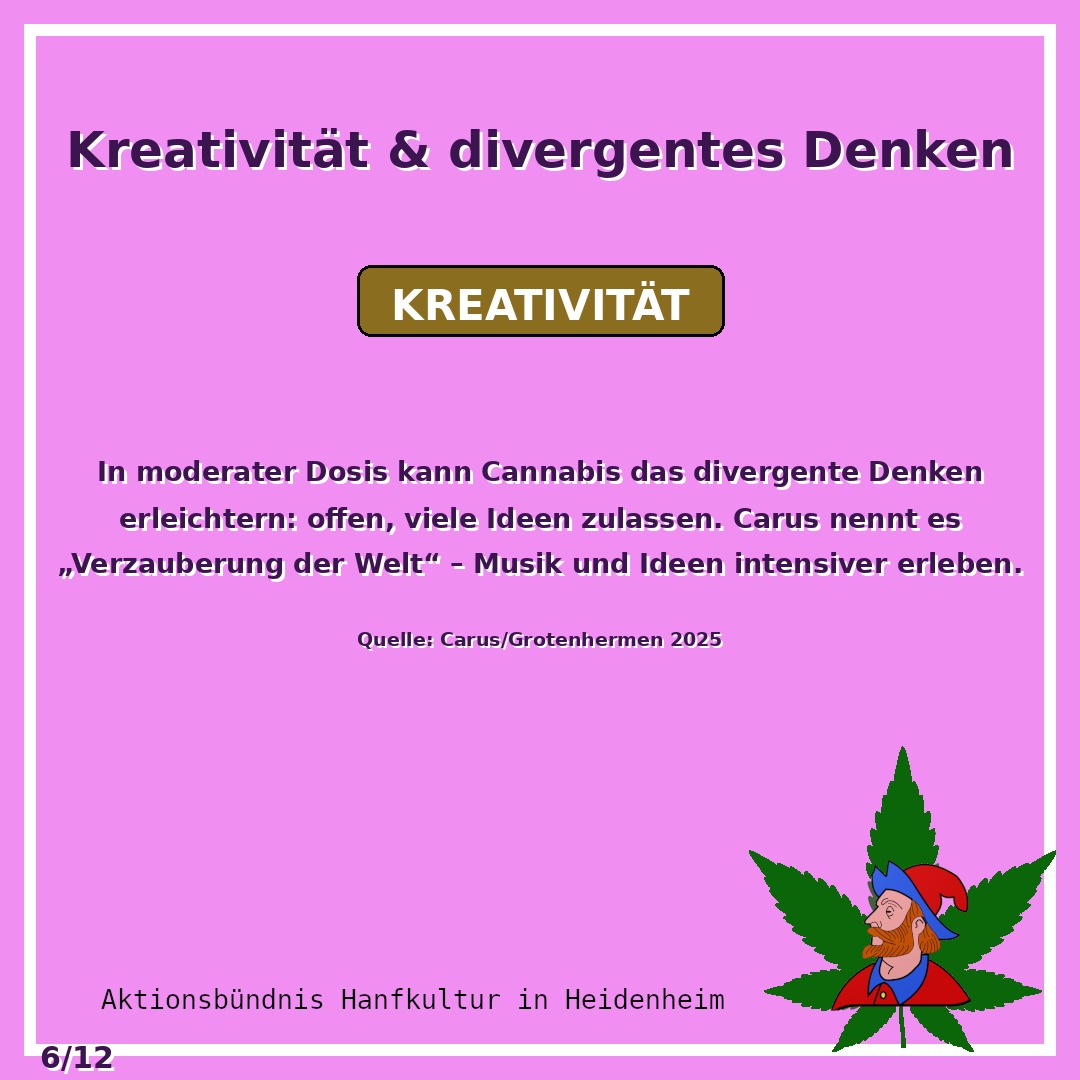In moderater Dosis kann Cannabis das divergente Denken erlei
